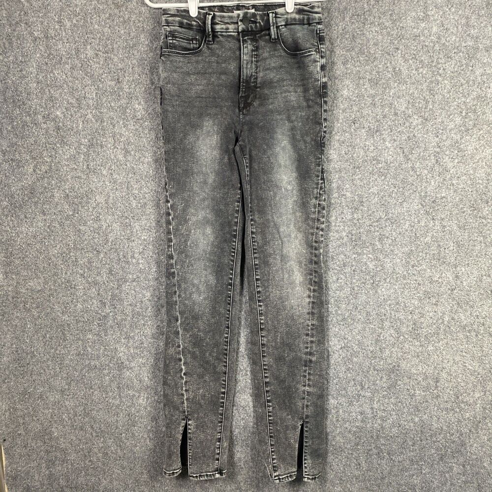 Good American Jeans Womens Size 28 Black Good Boy Twisted Slit